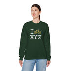 I Bike sweatshirt, gold bike