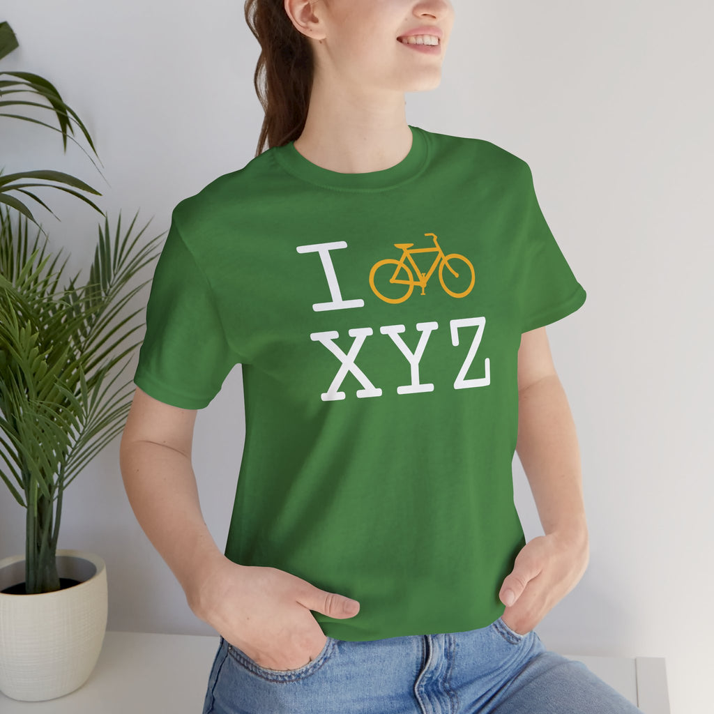 I Bike unisex T, yellow bike