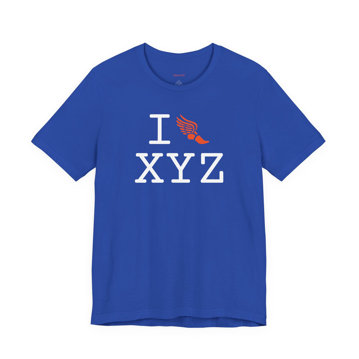 I Run unisex T, orange logo