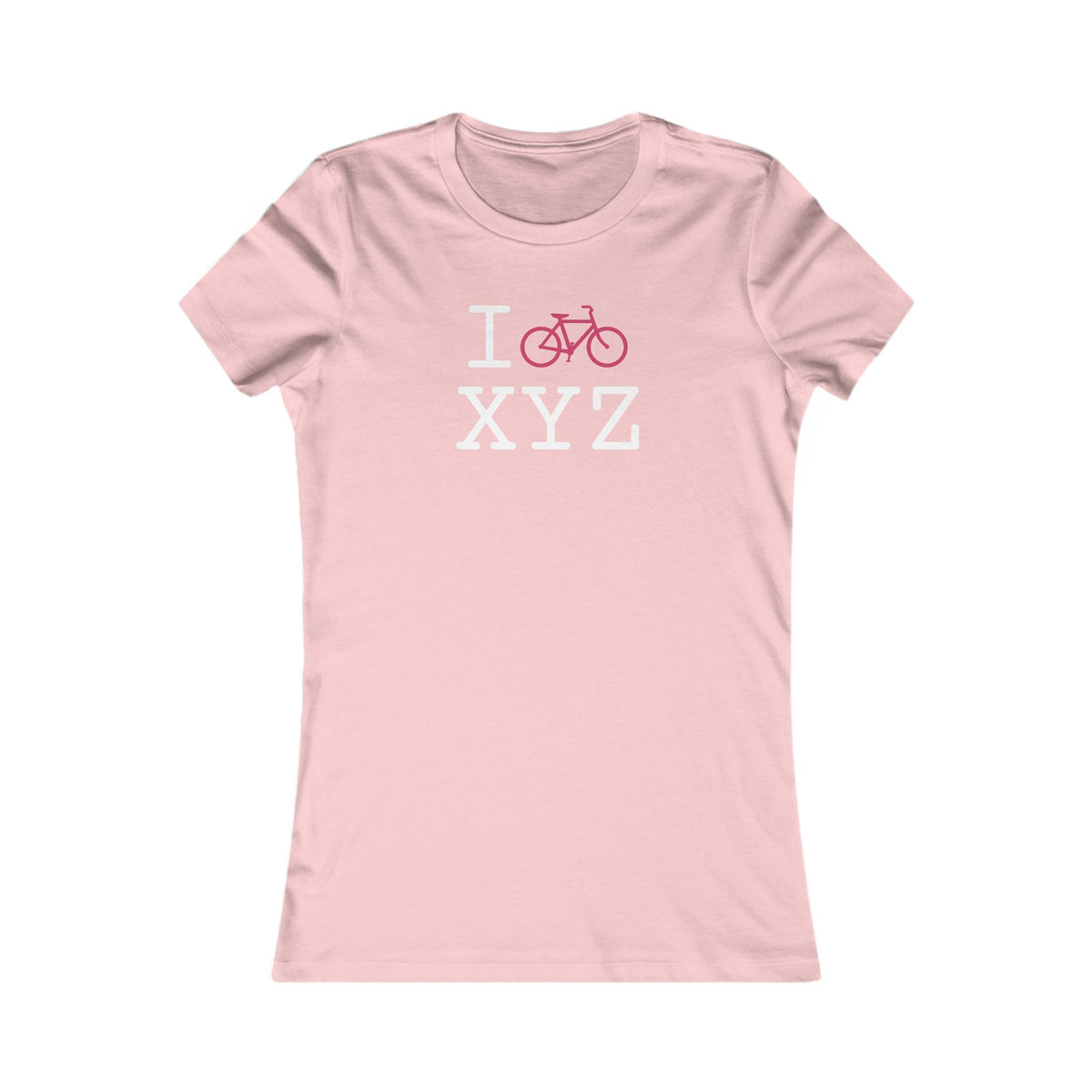 I Bike women's T, hot pink bike