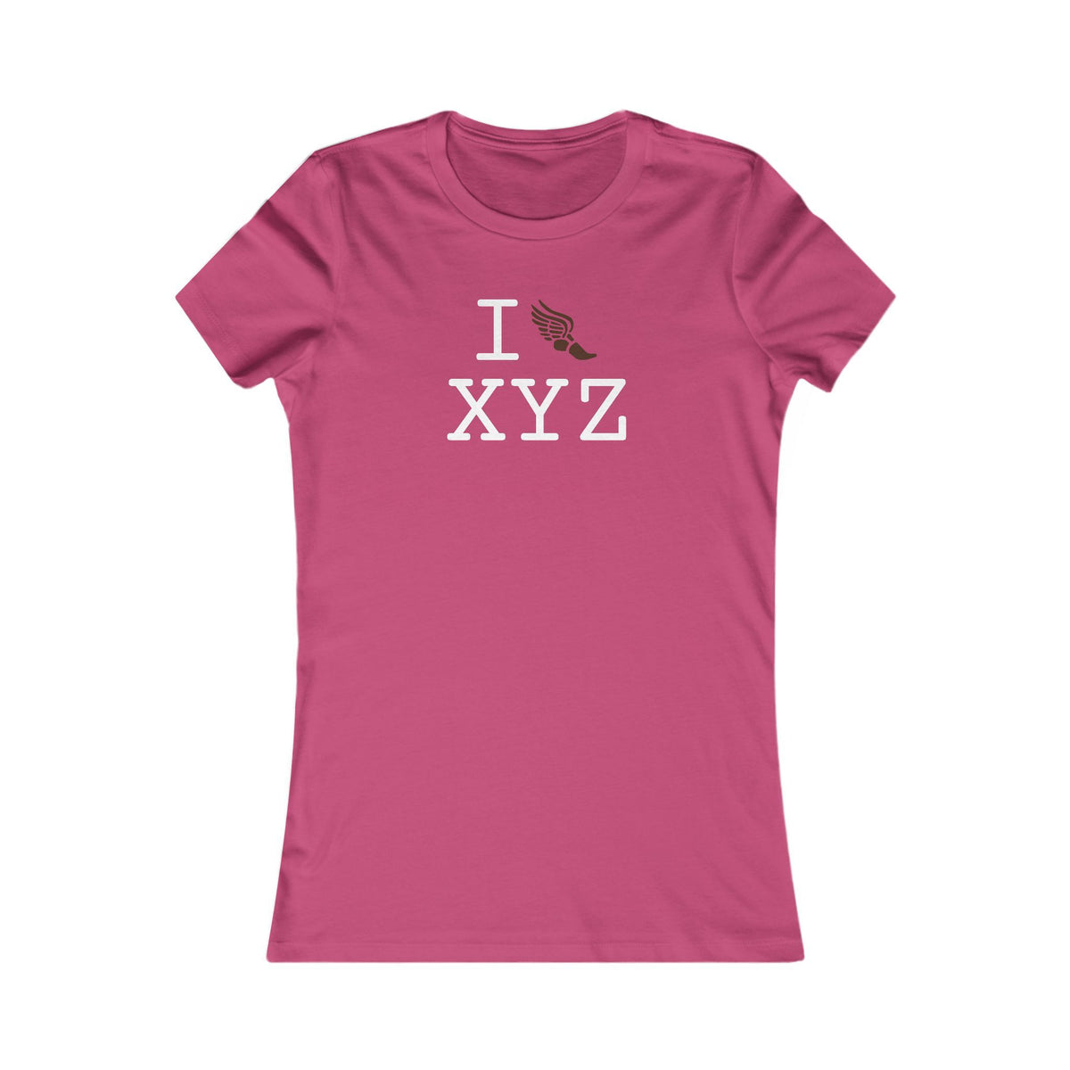 I Run women's T, brown logo