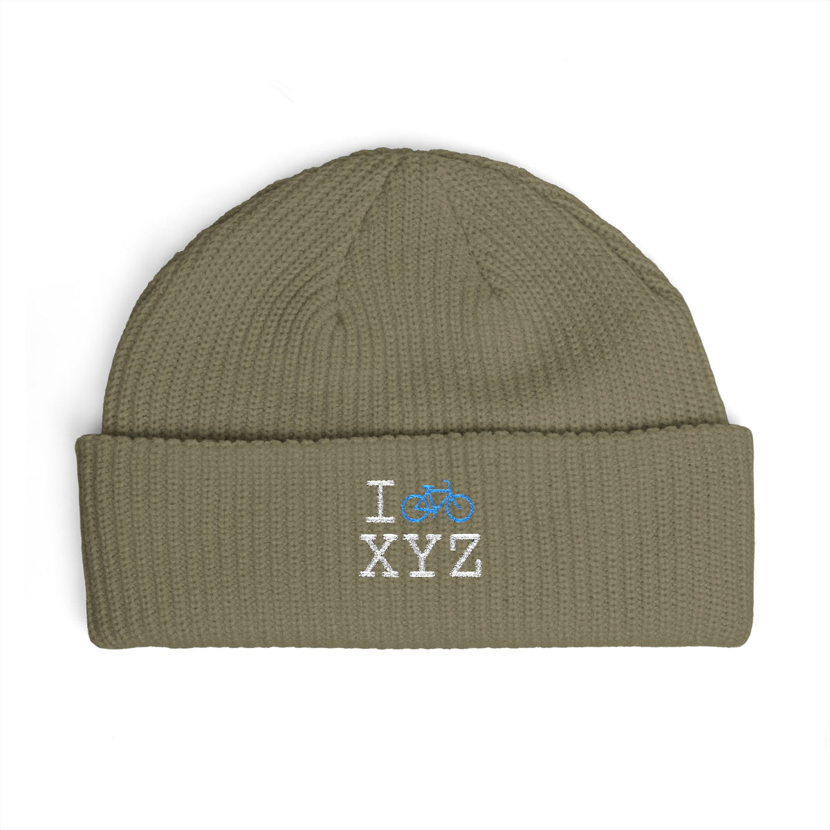 I Bike beanie, light blue bike