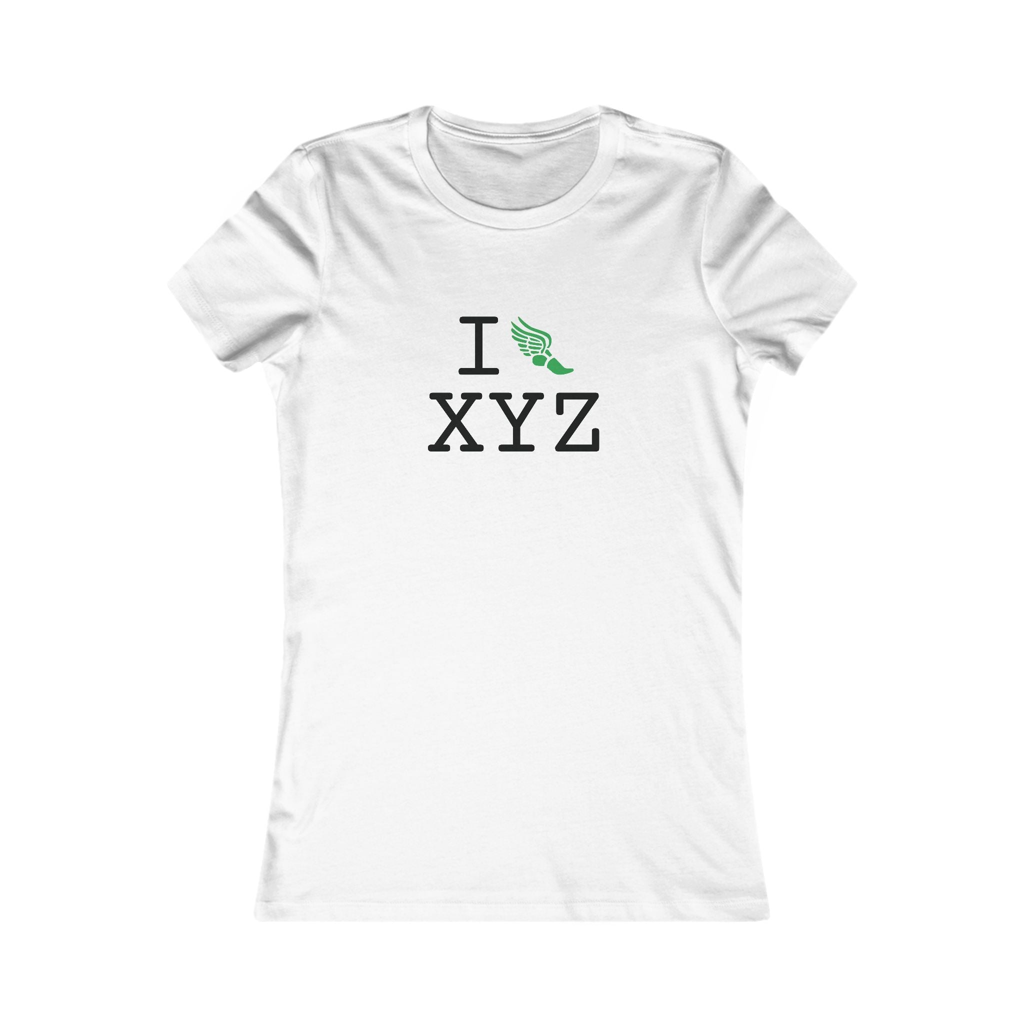 I Run ___ women's T, green logo