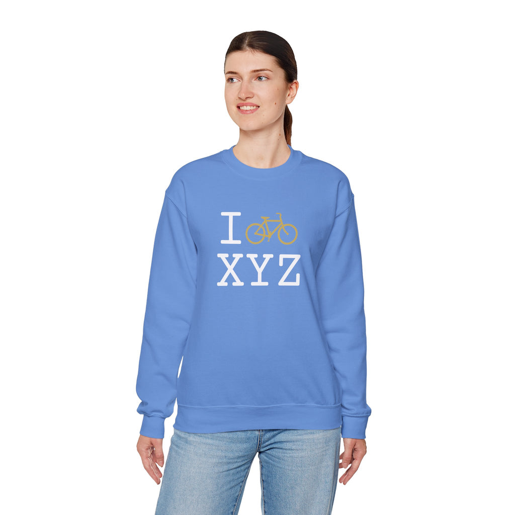 I Bike sweatshirt, gold bike