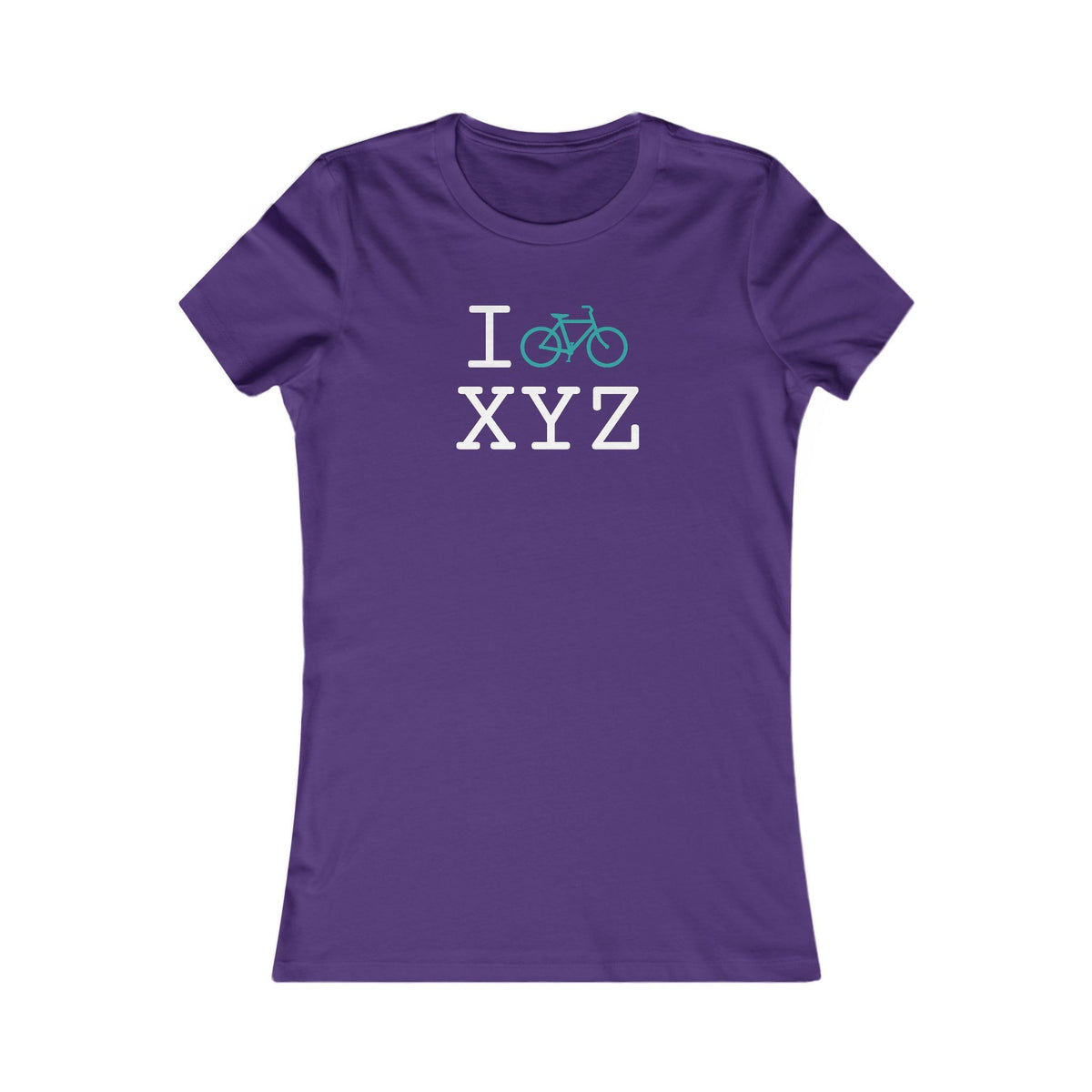 I Bike women's T, teal bike