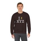 I Hike sweatshirt, gold hiker