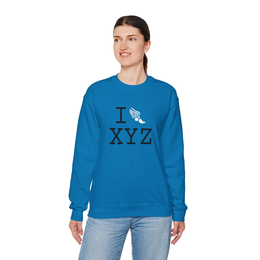 I Run sweatshirt, white logo