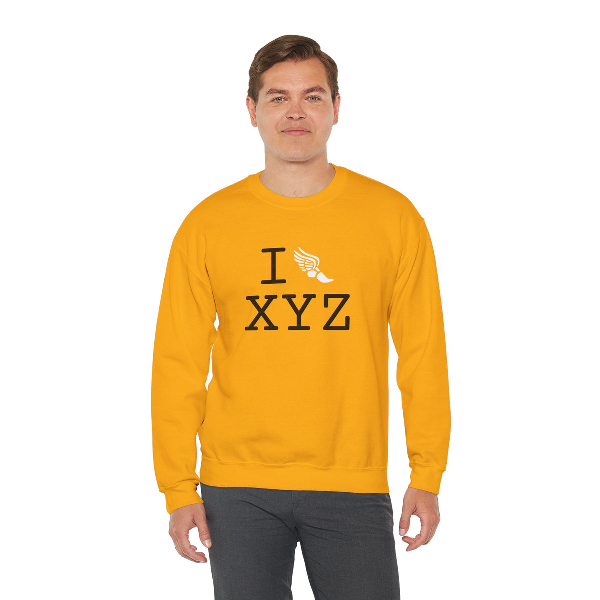 I Run sweatshirt, white logo
