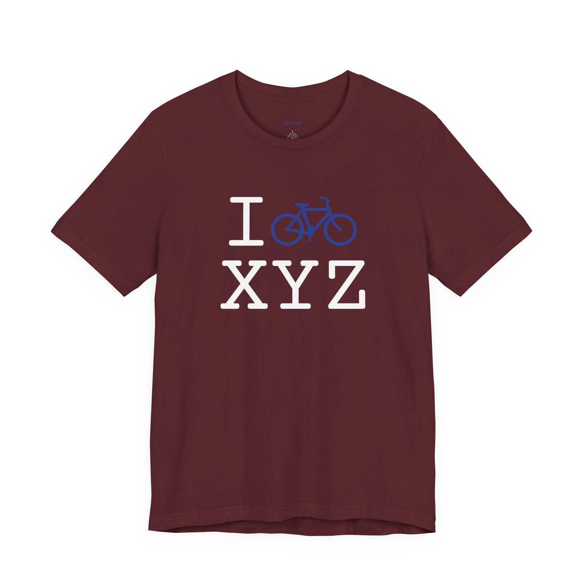 I Bike ___ unisex T, blue bike