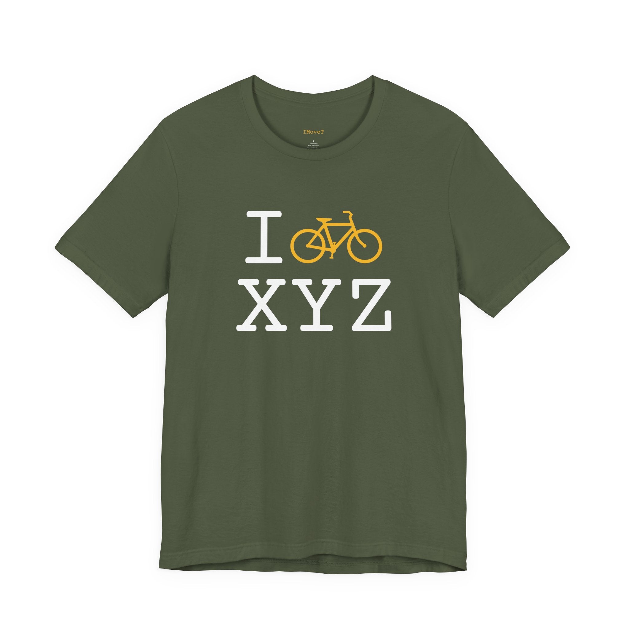 I Bike ___ unisex T, yellow bike