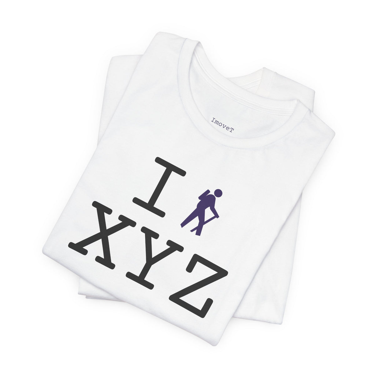 I Hike unisex T, purple hiker