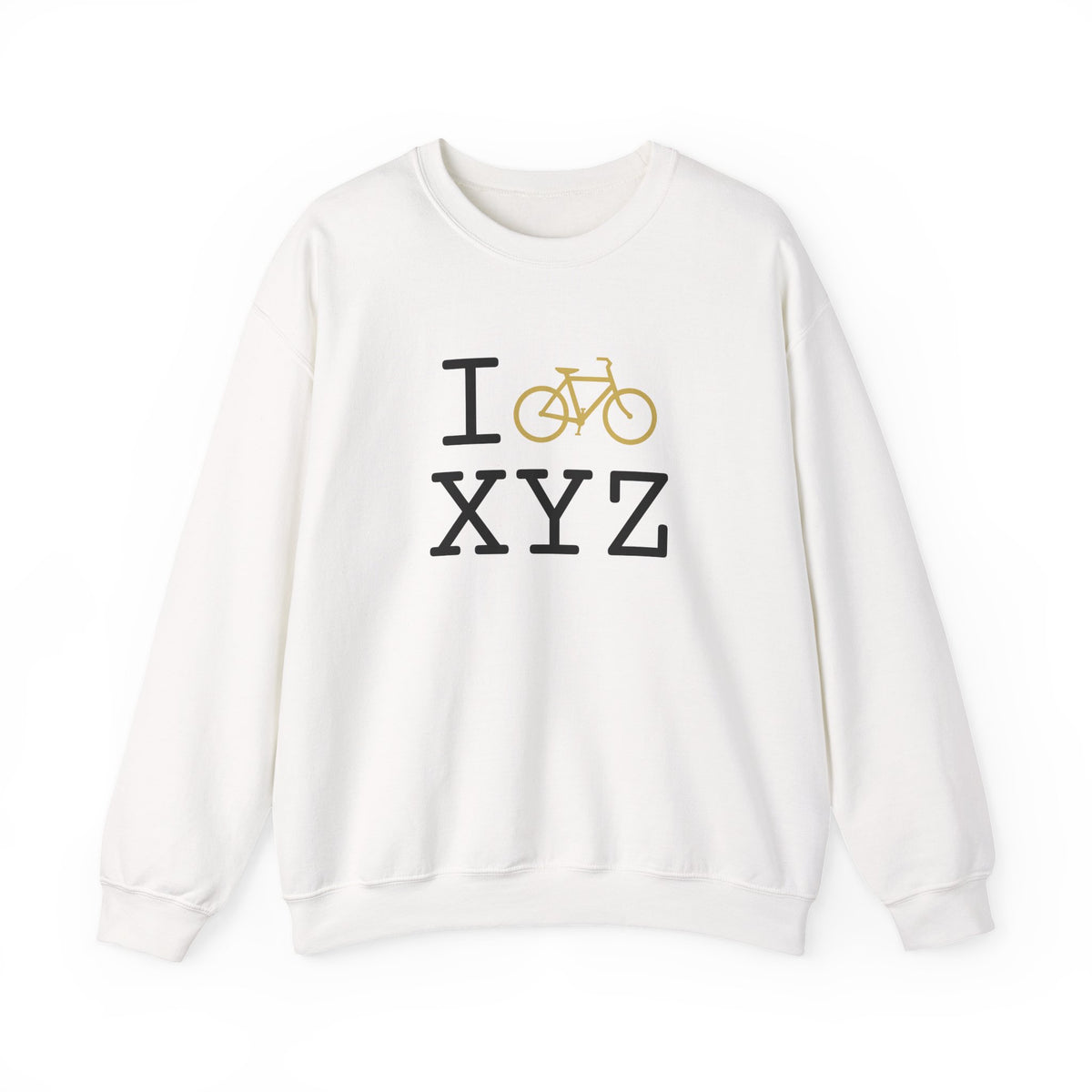 I Bike sweatshirt, gold bike