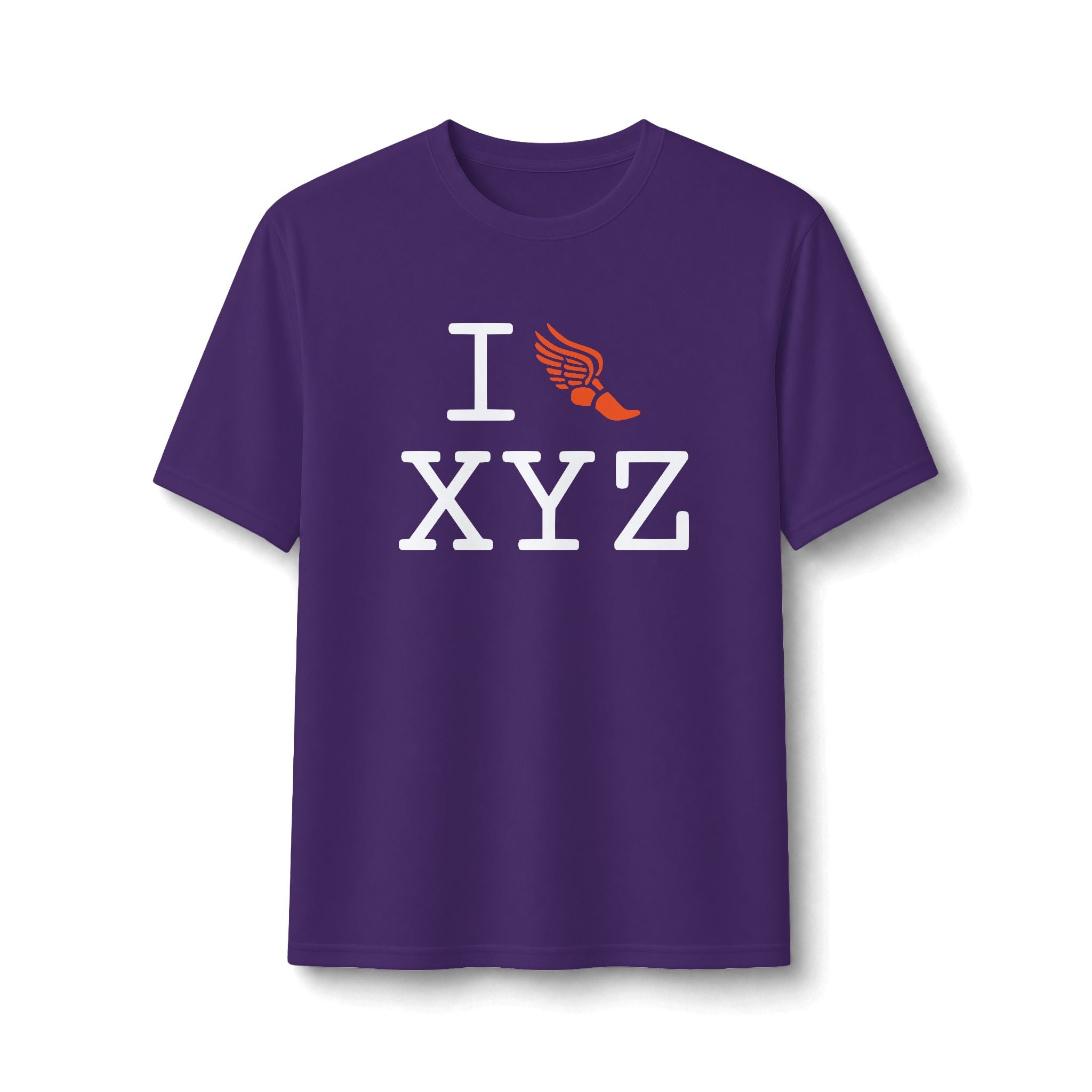 I Run ___ athletic T, orange logo