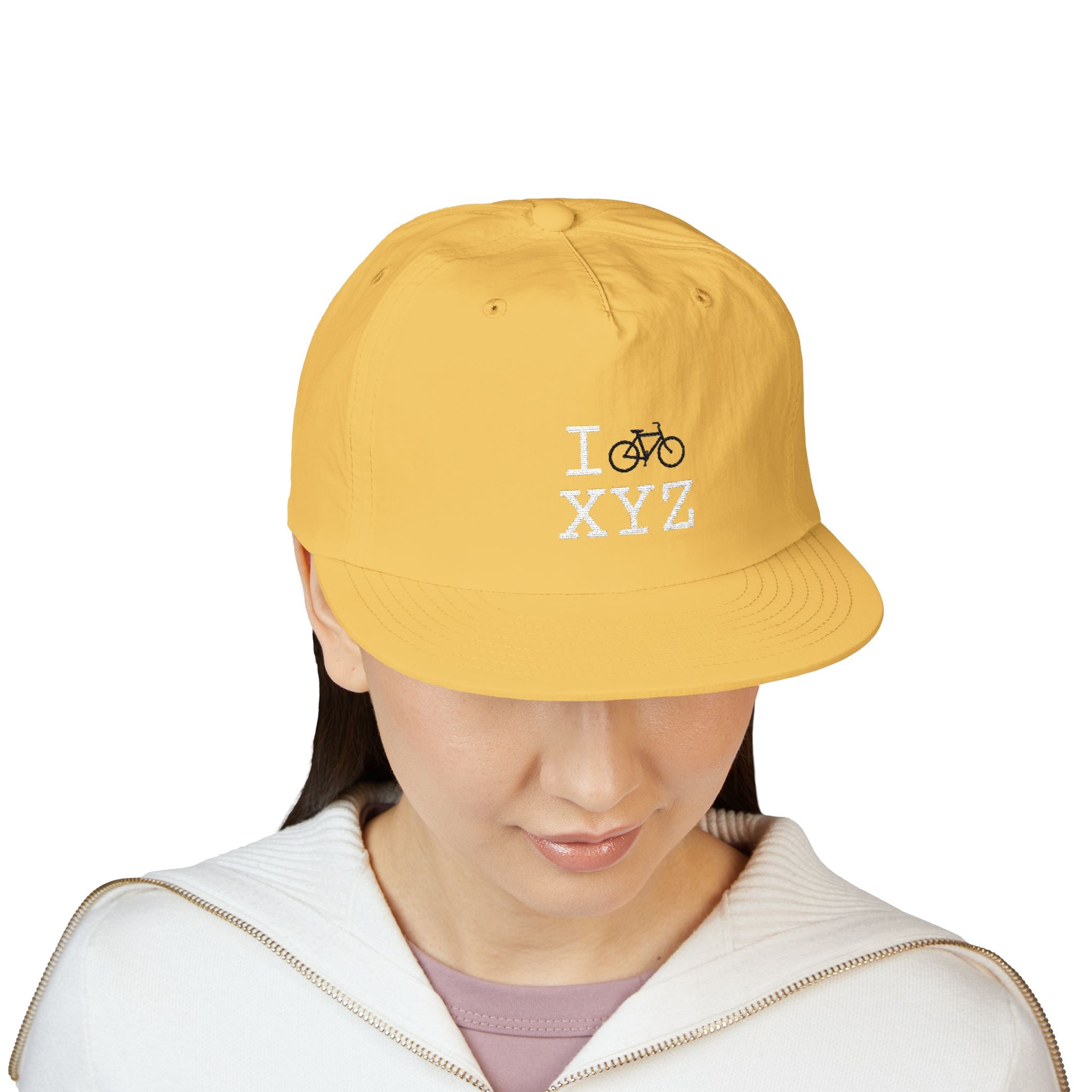 I Bike athletic hat, black bike