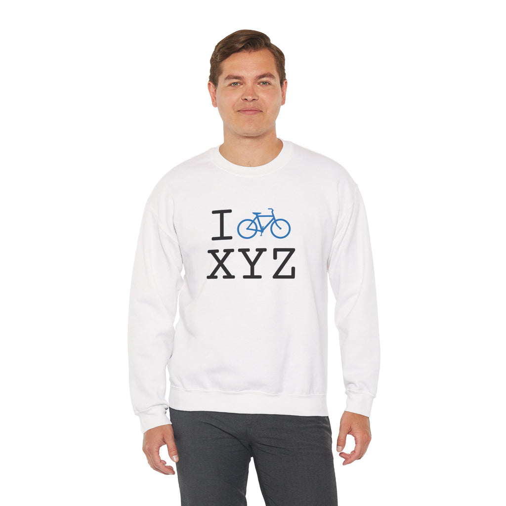 I Bike sweatshirt, light blue bike