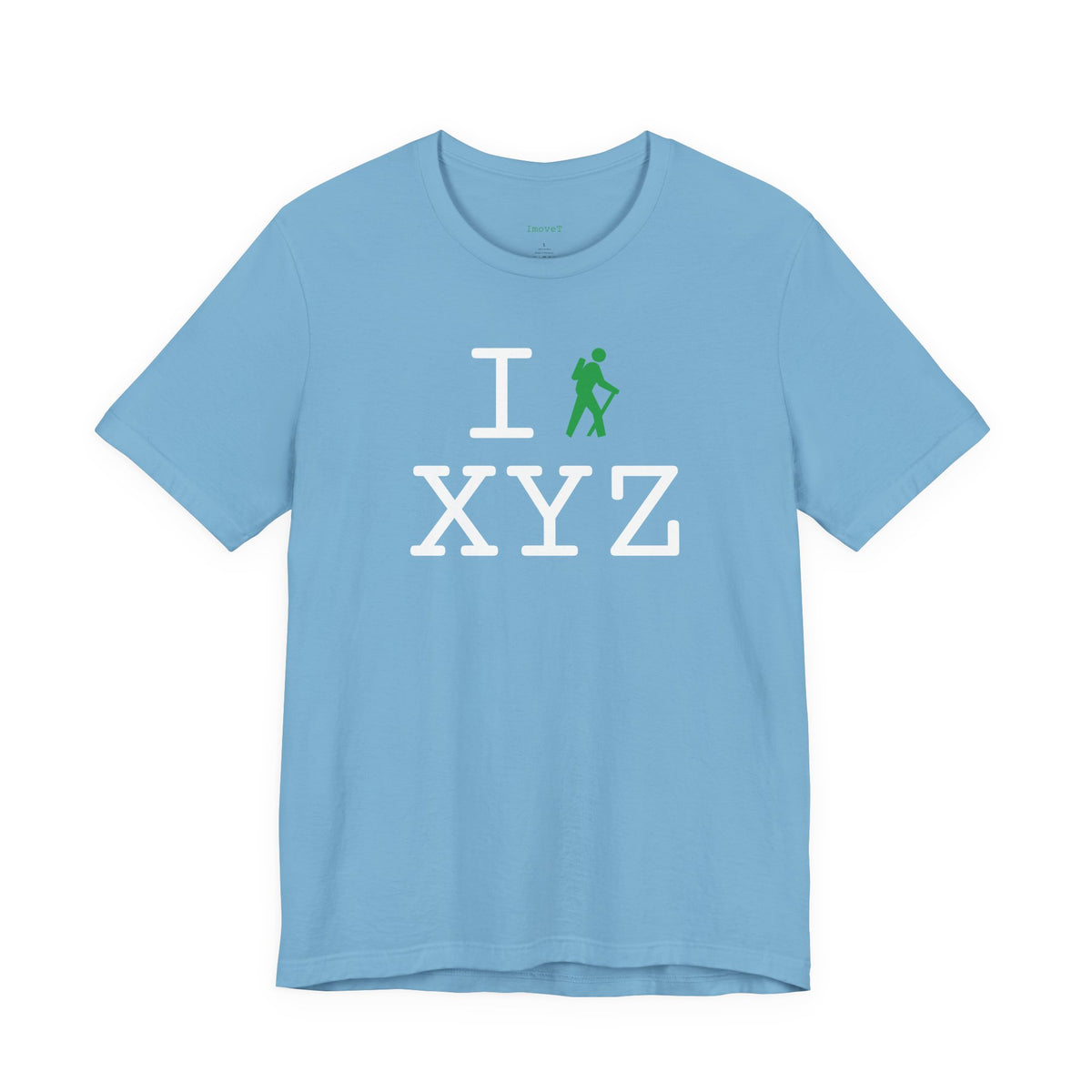 I Hike unisex T, green hiker