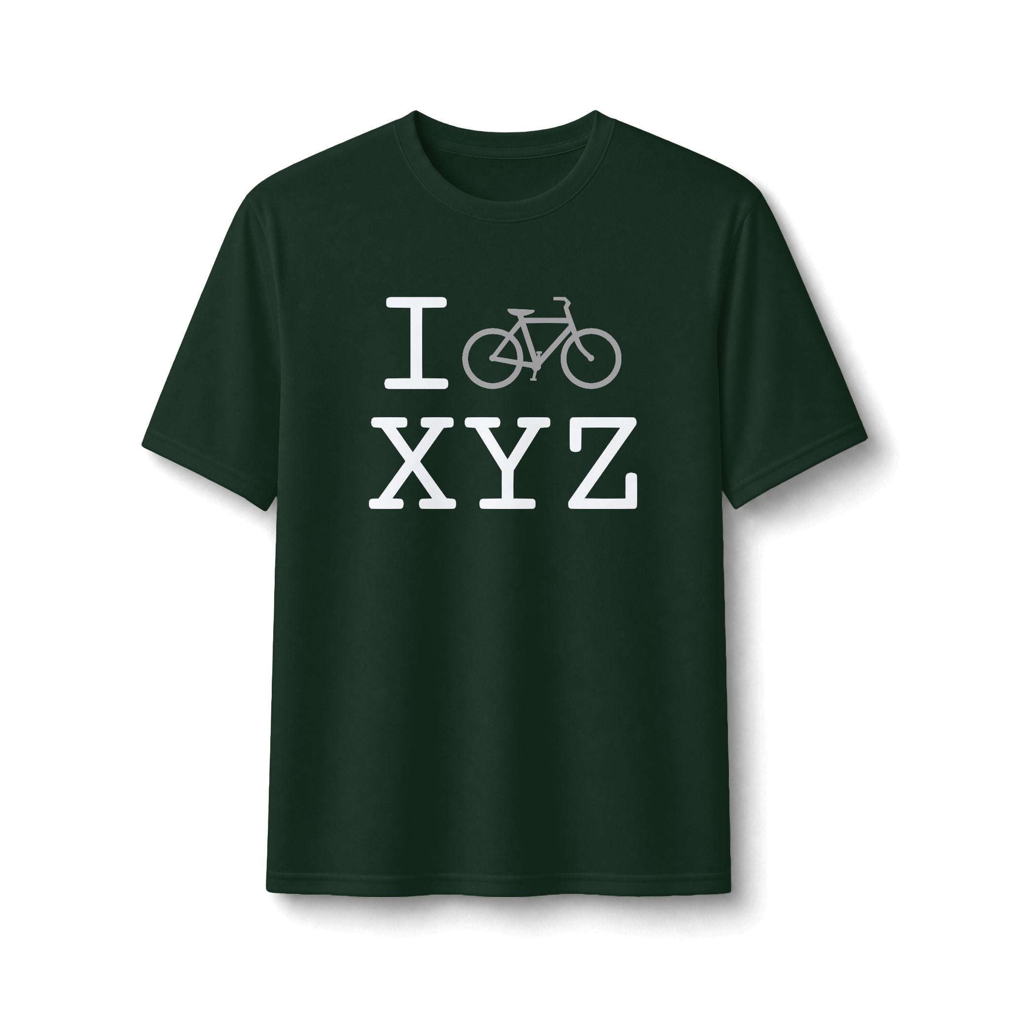 "I Bike ___" athletic T, grey bike
