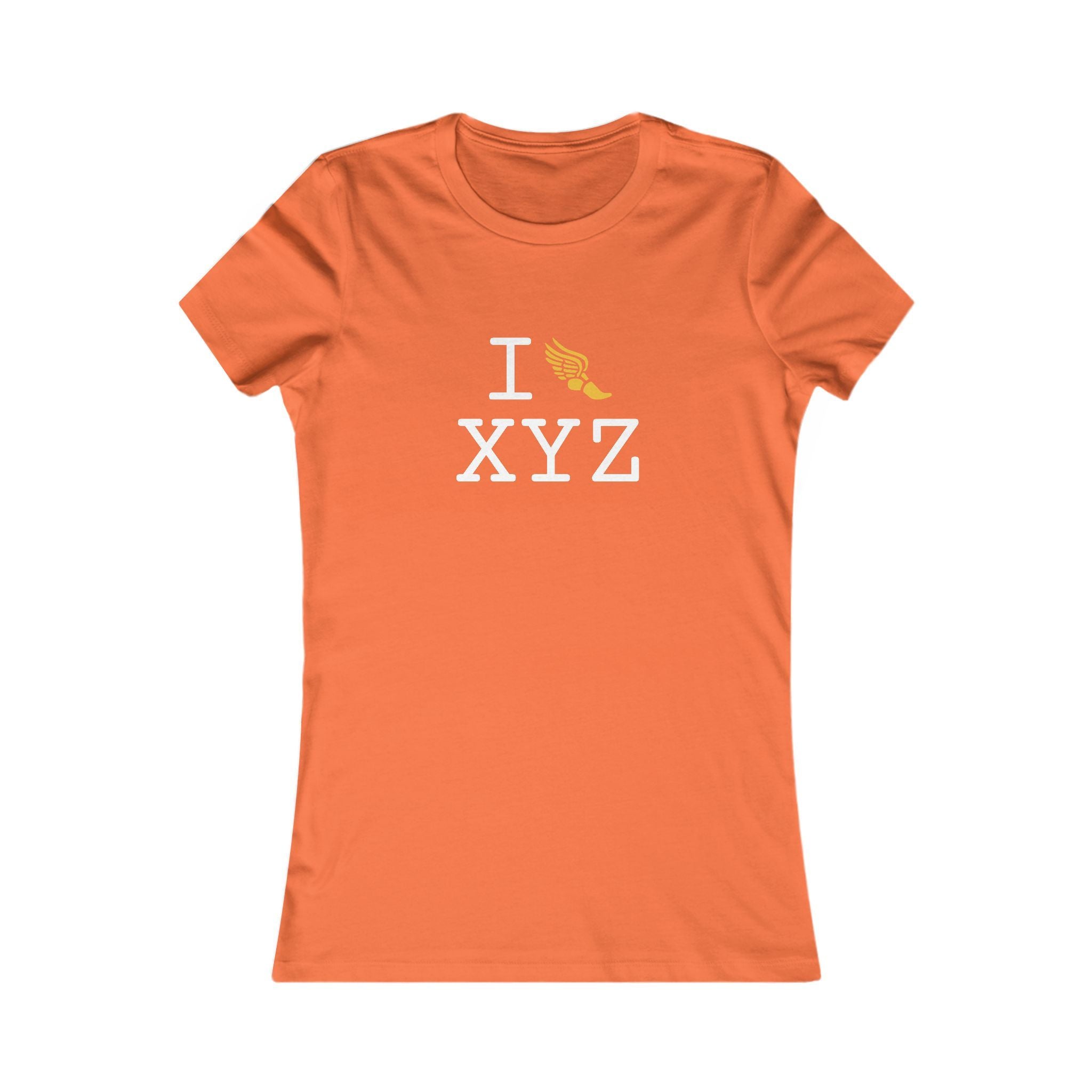 I Run ___ women's T, yellow logo