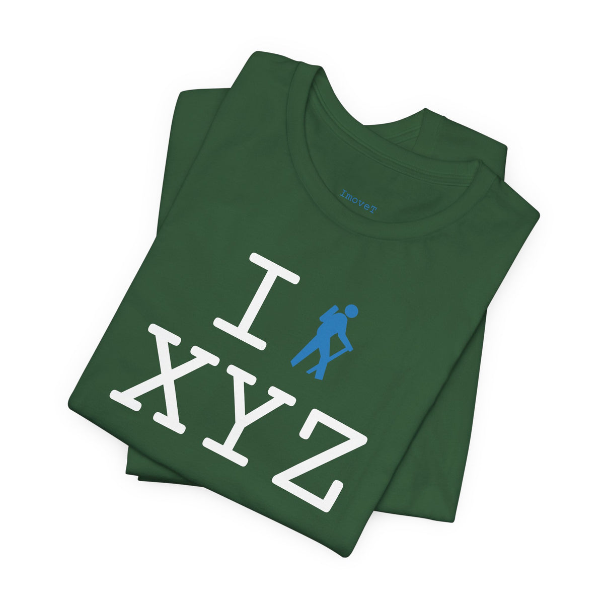 I Hike unisex T, light blue hiker