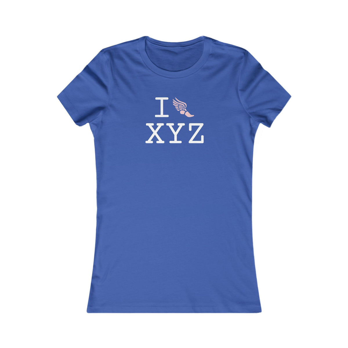I Run women's T, pink logo