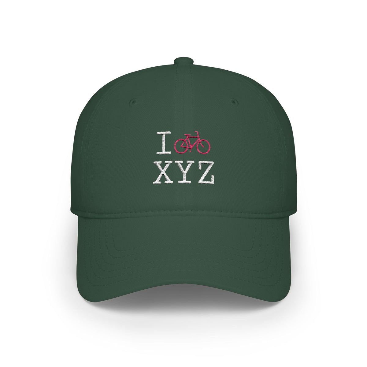 I Bike baseball cap, pink bike