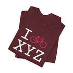 I Bike unisex T, hot pink bike