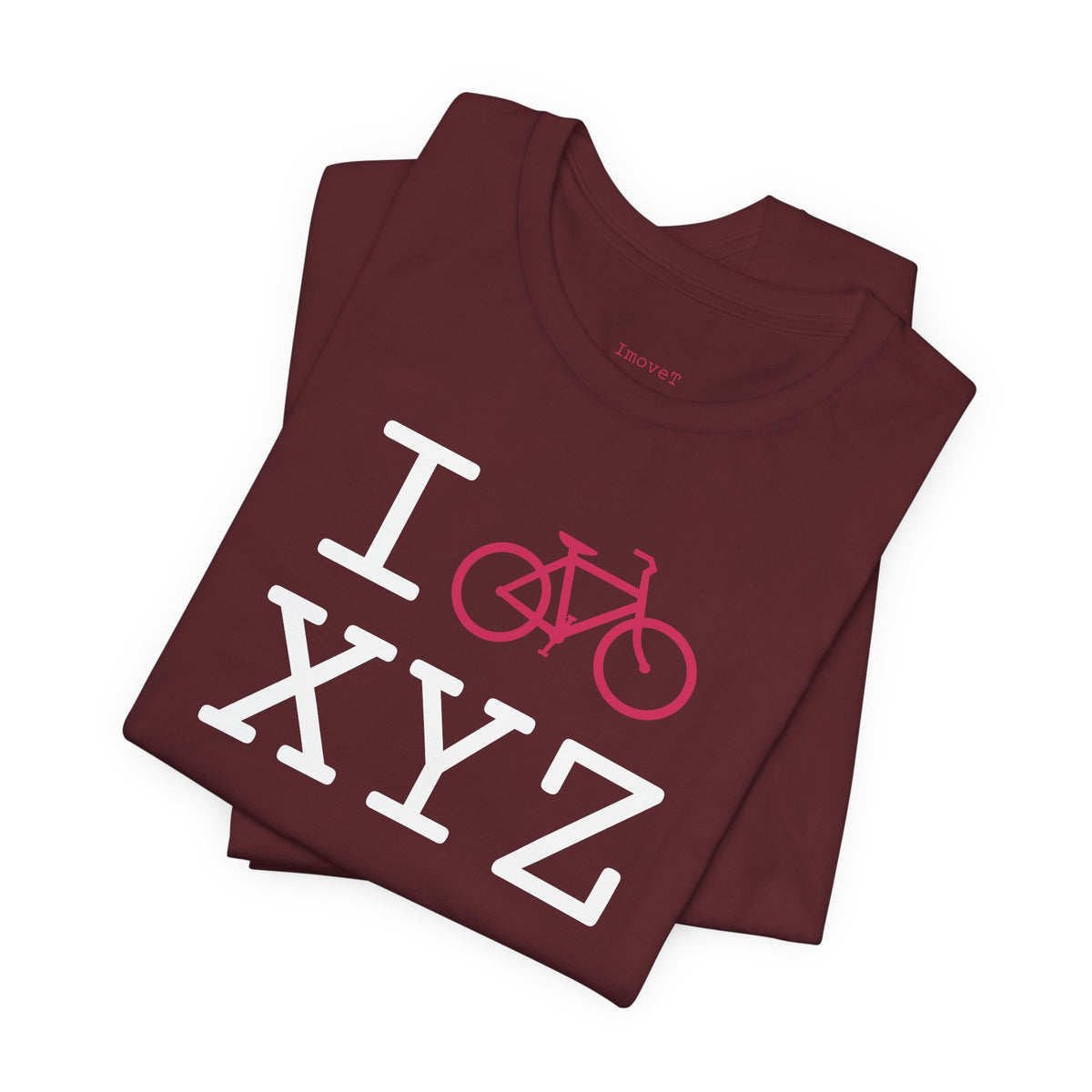 I Bike unisex T, hot pink bike