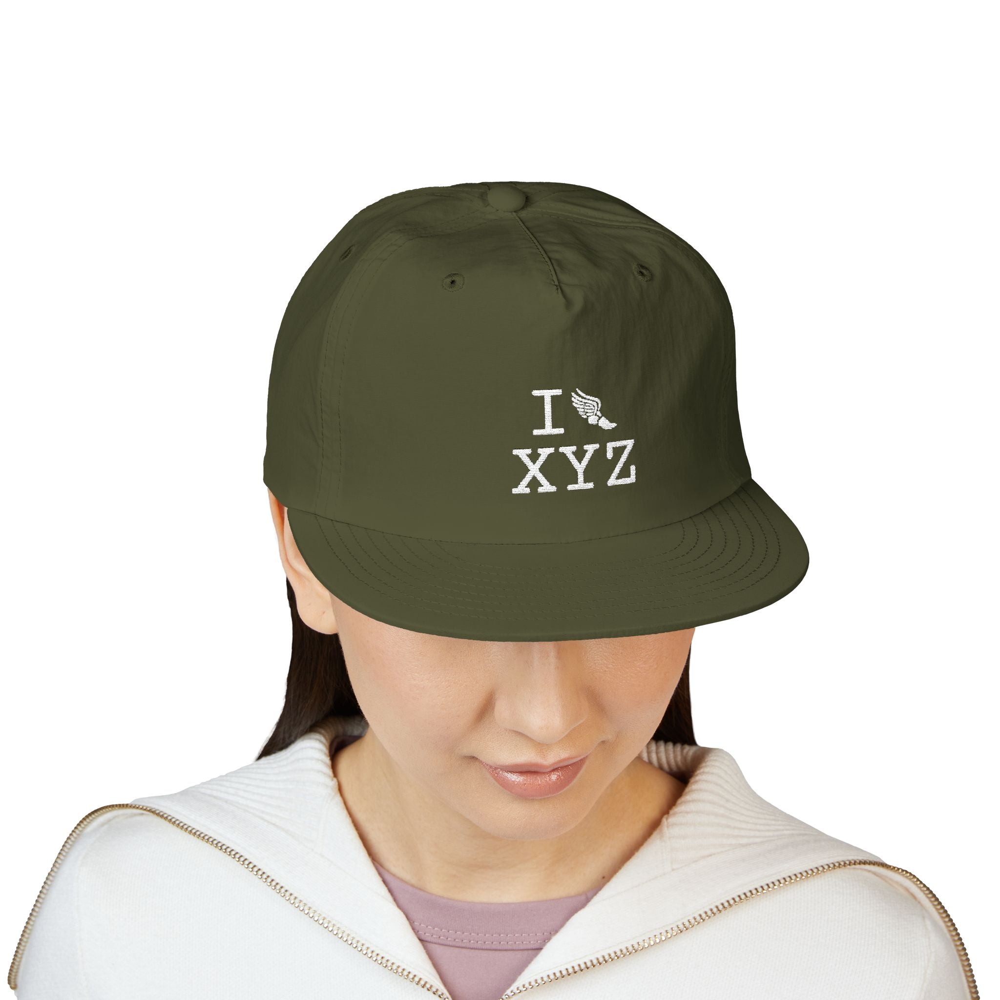 I Run athletic hat, white logo