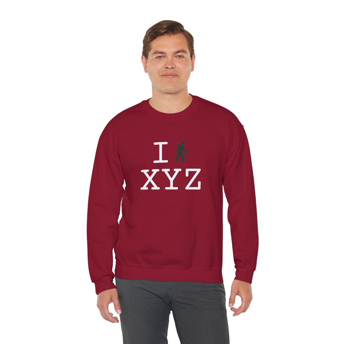 I Hike sweatshirt, dark green hiker