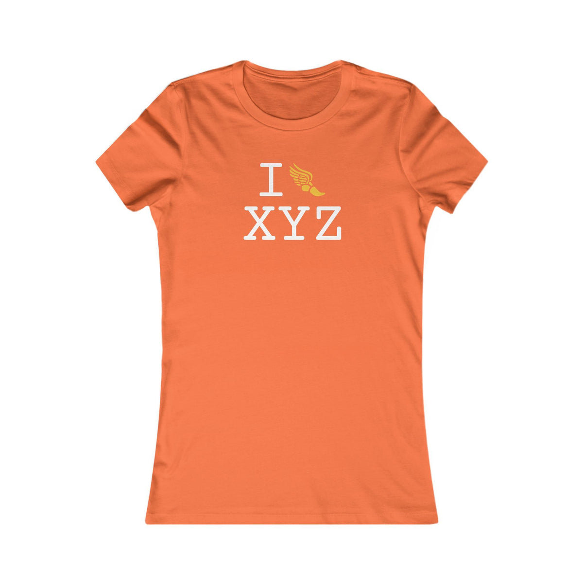 I Run women's T, yellow logo