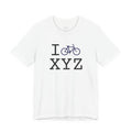 I Bike ___ unisex T, navy bike