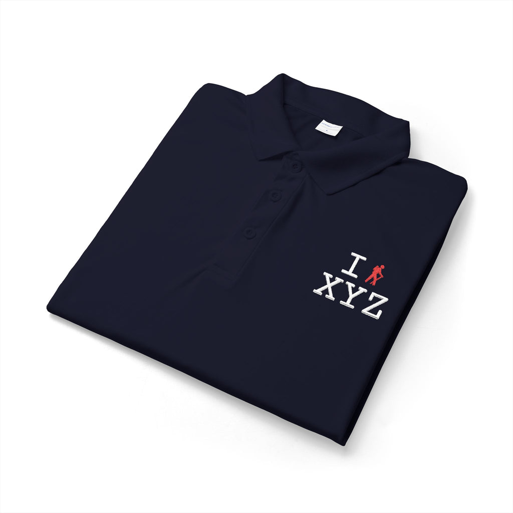 I Hike polo, red hiker