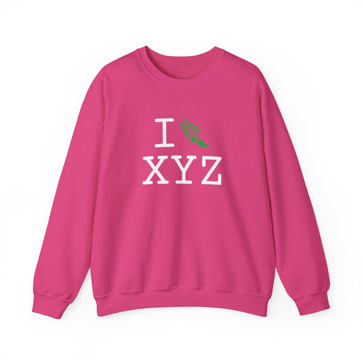 I Run sweatshirt, green logo