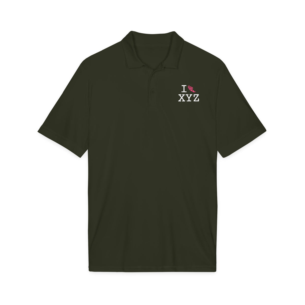 I Run polo, pink logo