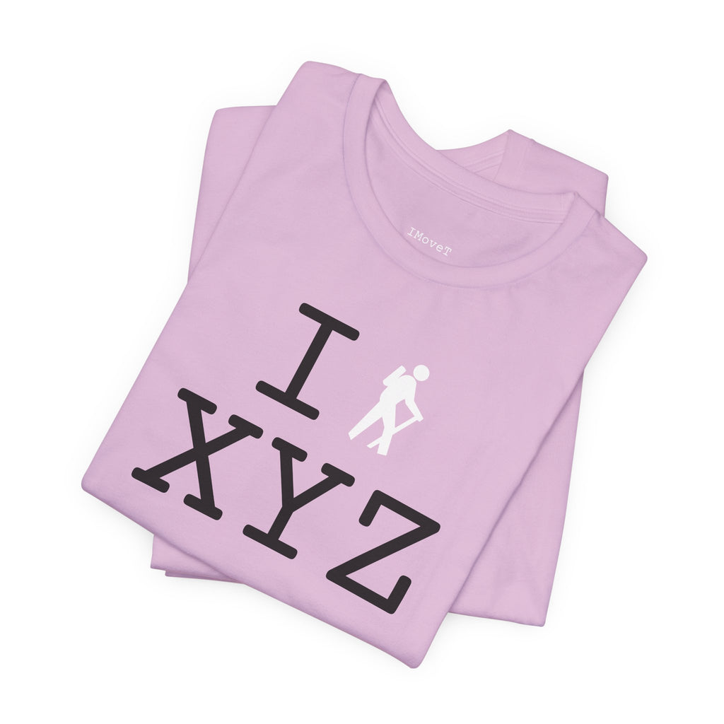 I Hike unisex T, white hiker