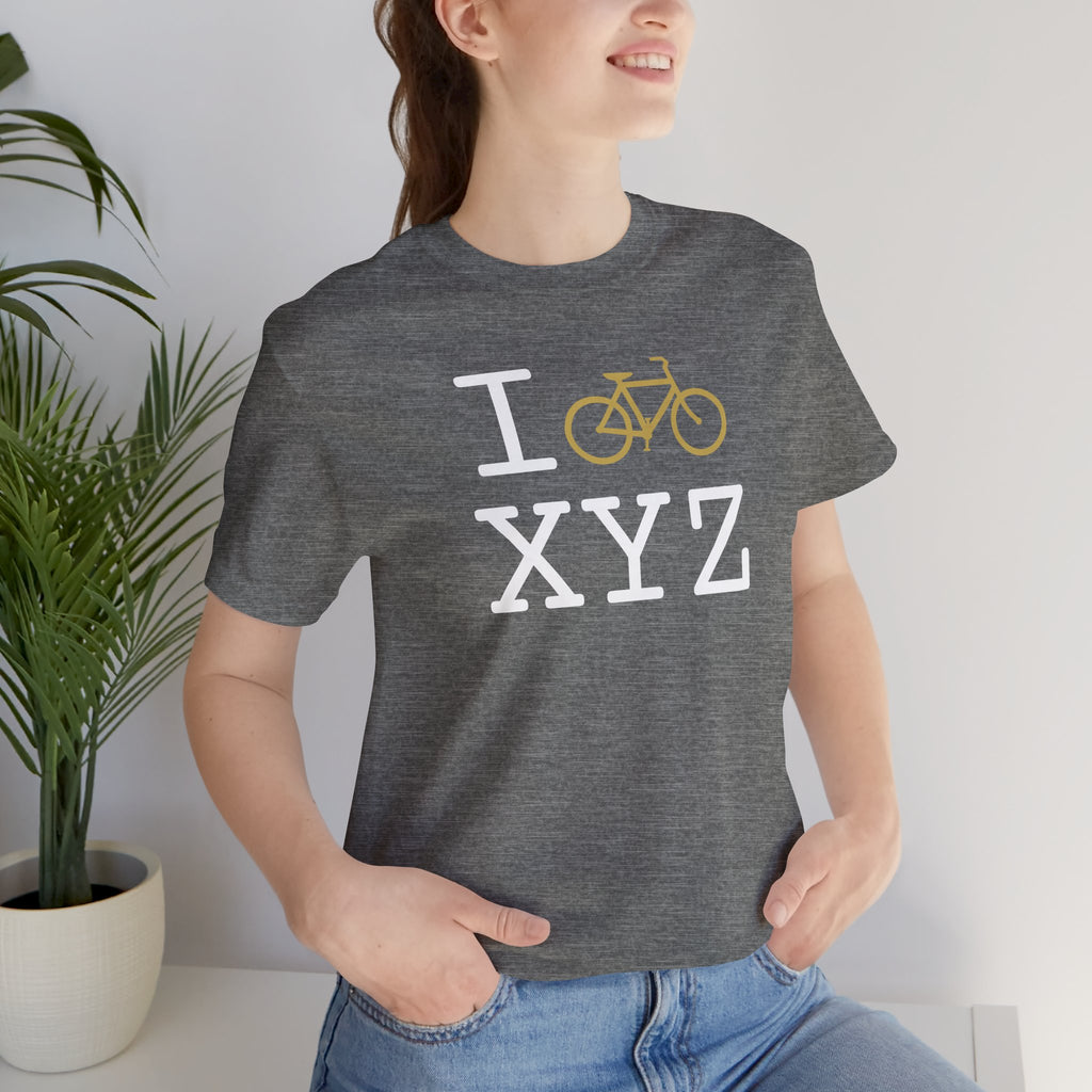I Bike unisex T, gold bike