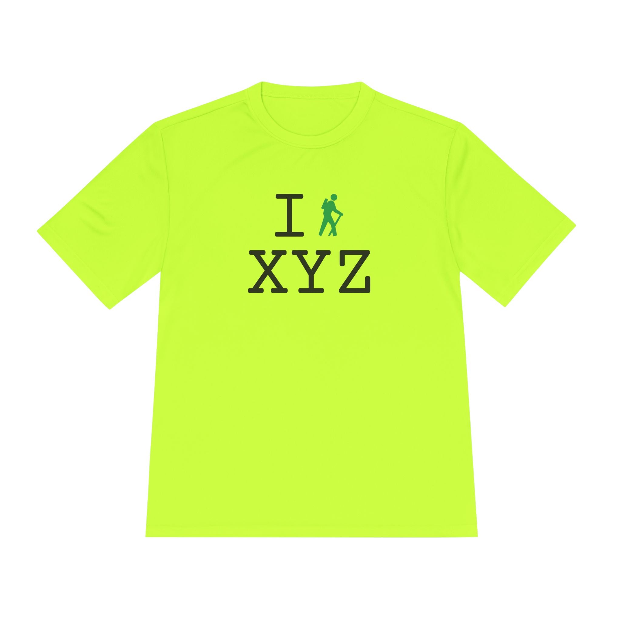 I Hike athletic T, green hiker