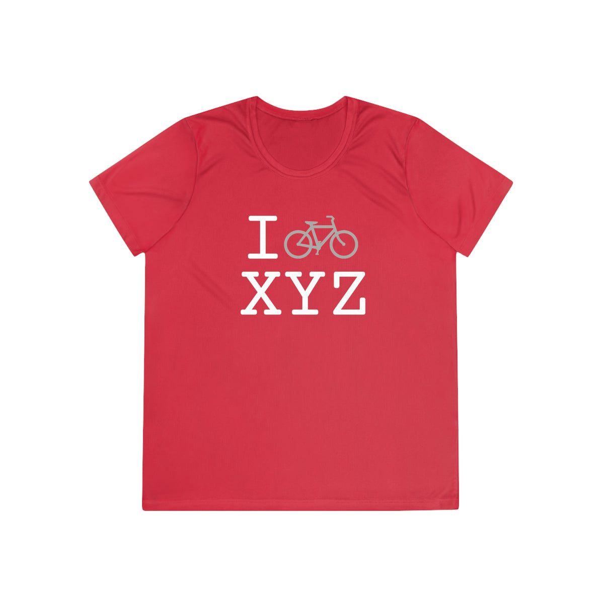 I Bike women's athletic T, grey bike