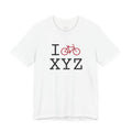 I Bike ___ unisex T, crimson bike