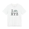 I Bike ___ unisex T, dark green bike