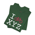 I Bike unisex T, hot pink bike