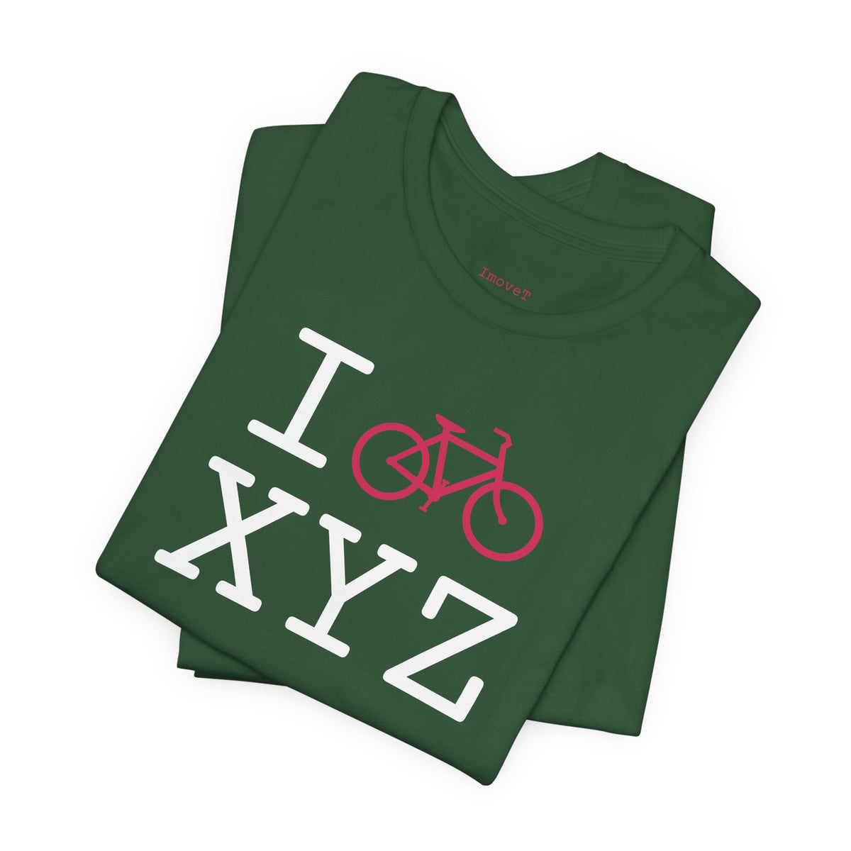 I Bike unisex T, hot pink bike