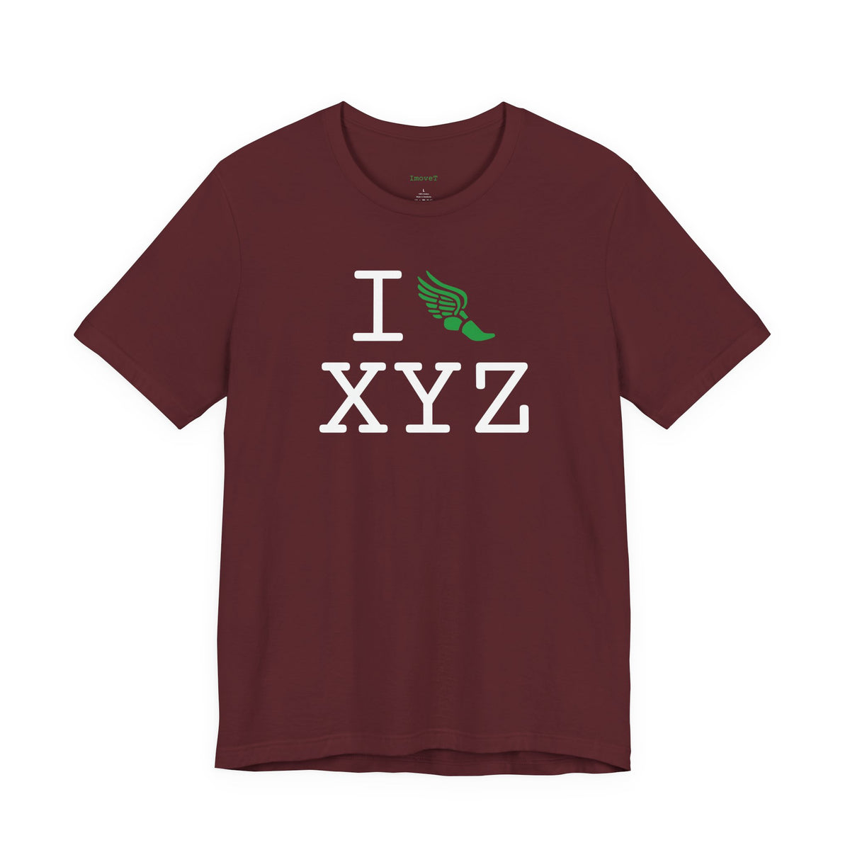 I Run unisex T, green logo