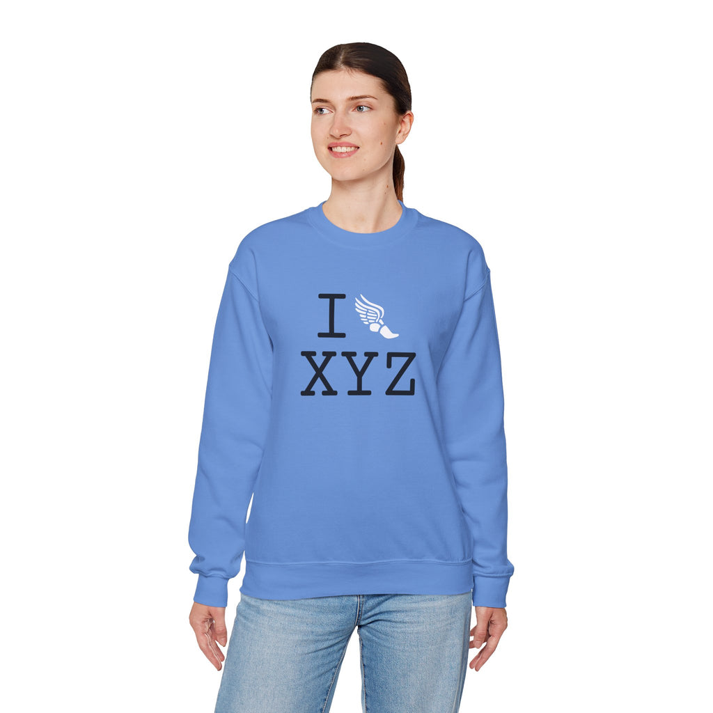 I Run sweatshirt, white logo