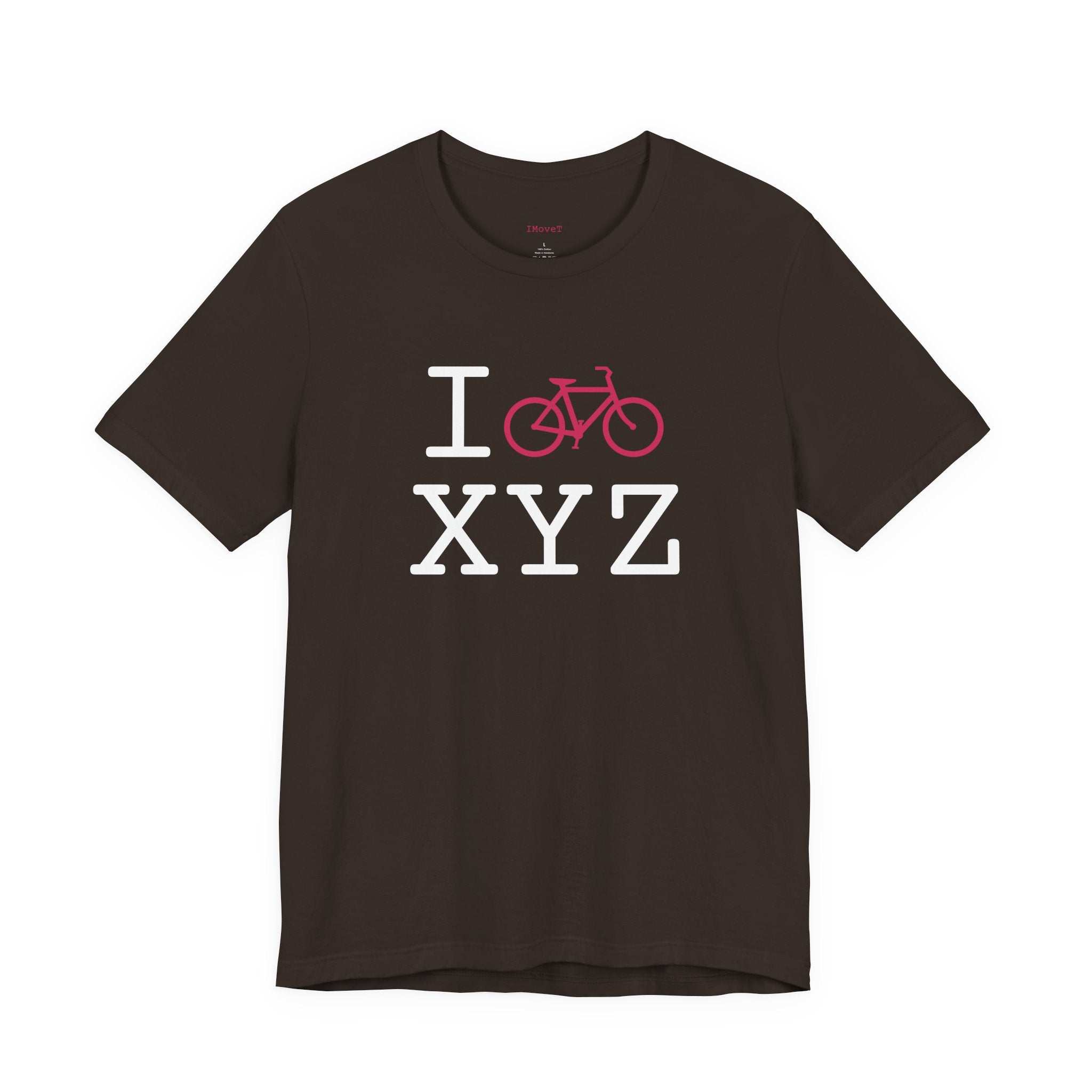 I Bike ___ unisex T, hot pink bike