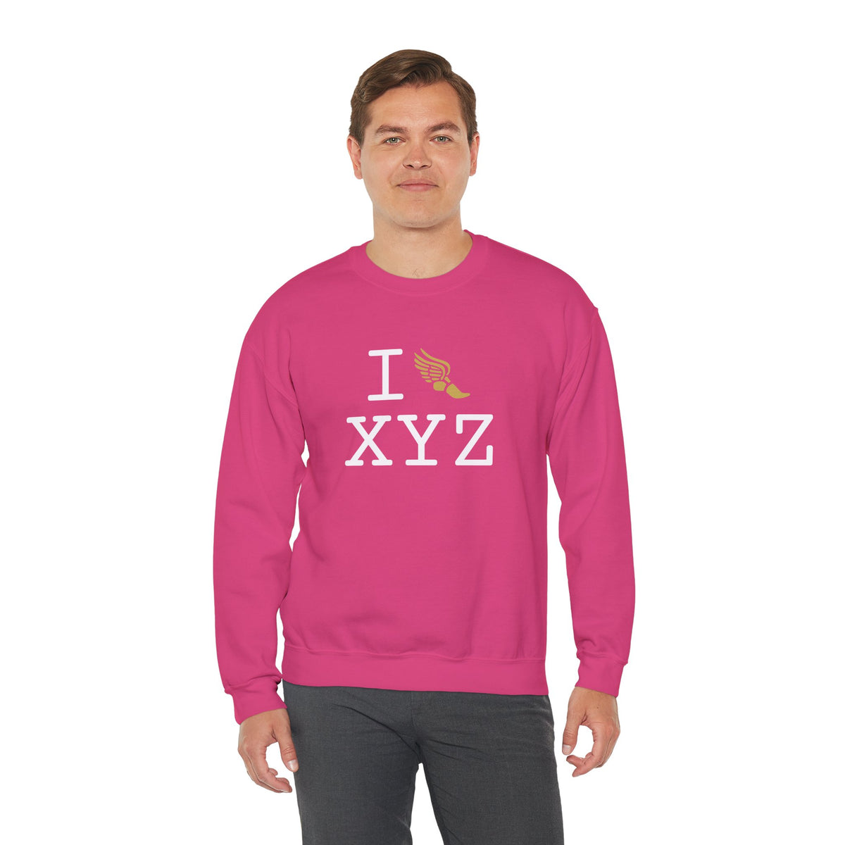 I Run sweatshirt, gold logo