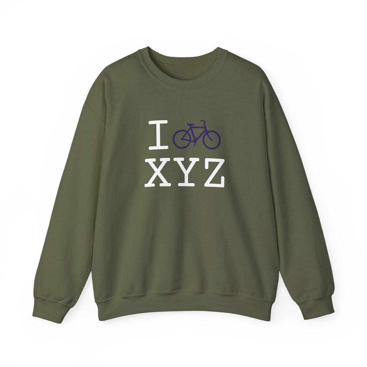 I Bike sweatshirt, purple bike