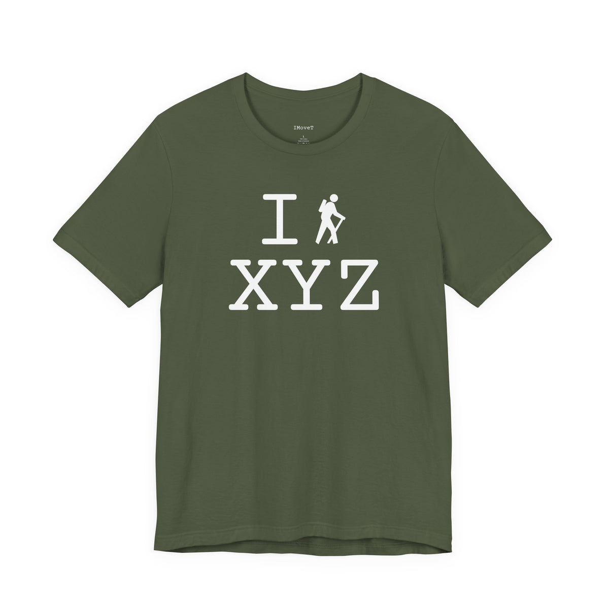 I Hike unisex T, white hiker
