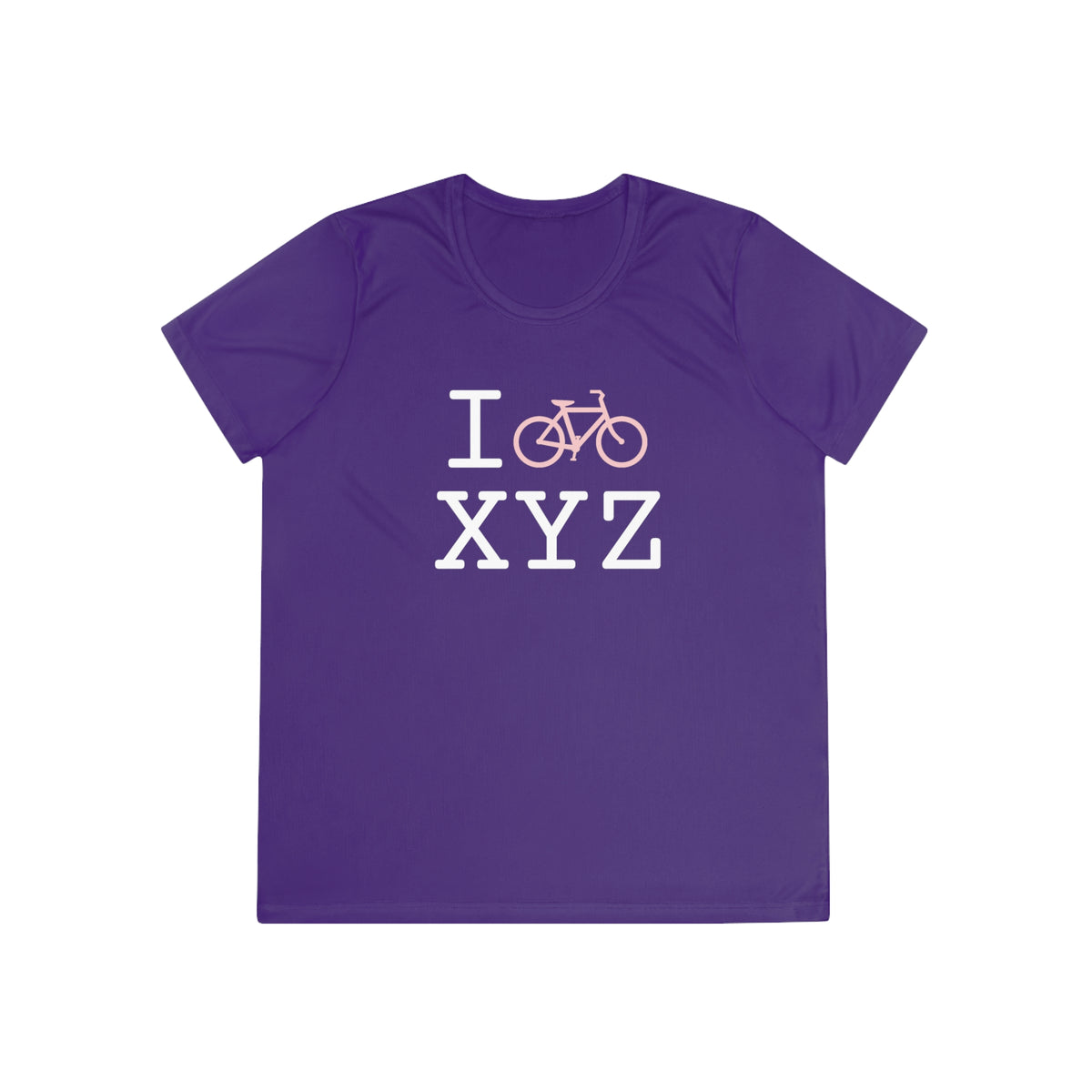 I Bike women's athletic T, pink bike