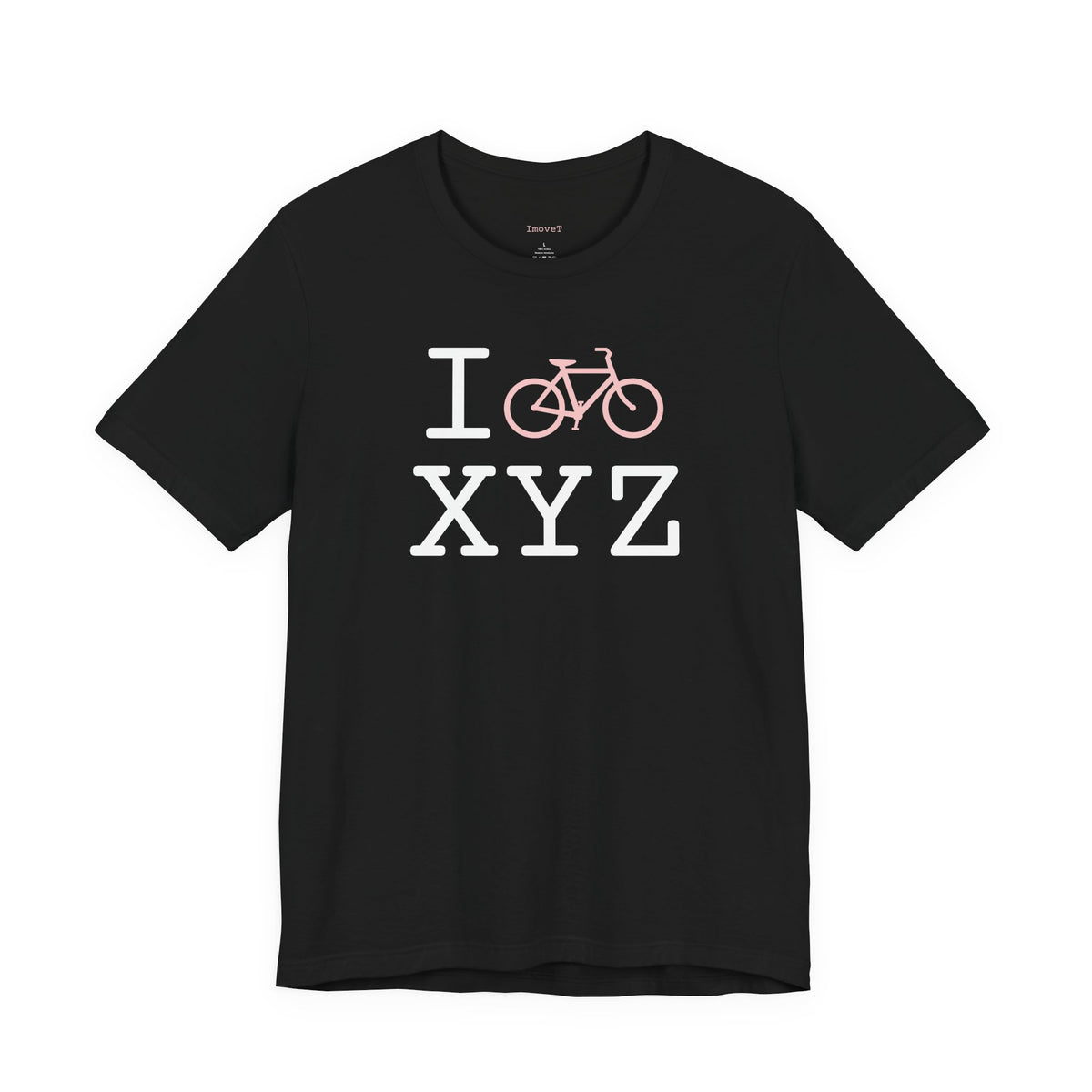 I Bike unisex T, pink bike